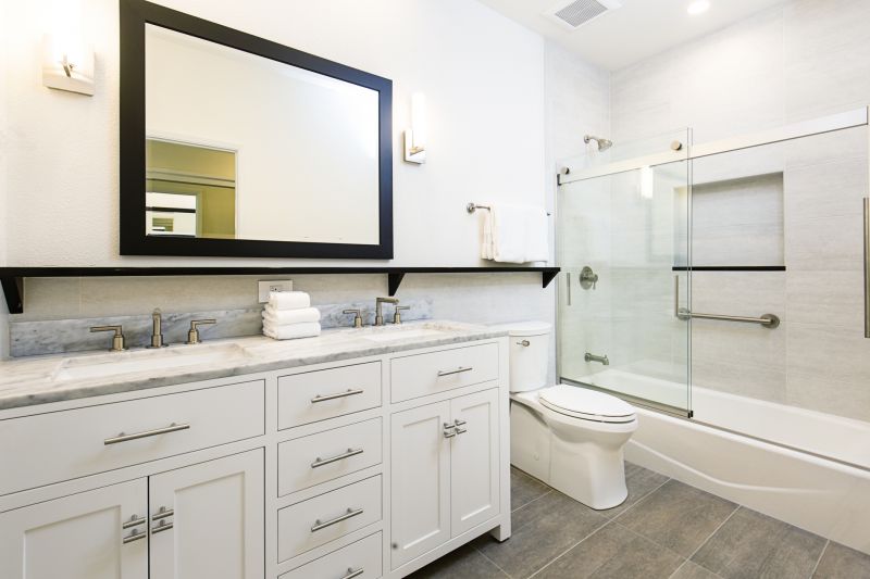 Bathroom with Floating Vanity and Bold Accents